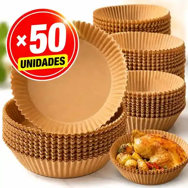 50 Bandejas para Freidora de Aire (evita grasa y restos de comida)